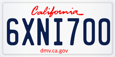 CA license plate 6XNI700