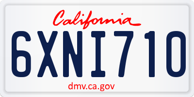 CA license plate 6XNI710
