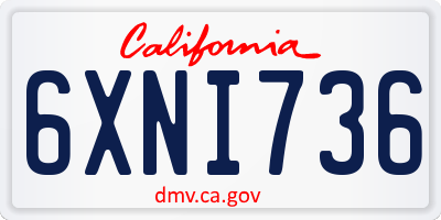 CA license plate 6XNI736