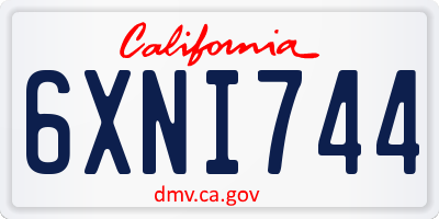 CA license plate 6XNI744