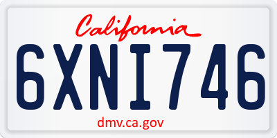 CA license plate 6XNI746