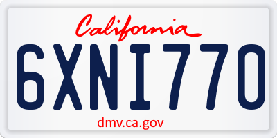 CA license plate 6XNI770