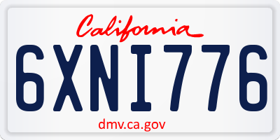 CA license plate 6XNI776