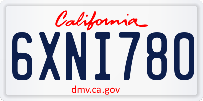 CA license plate 6XNI780