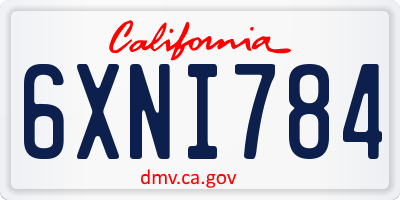 CA license plate 6XNI784
