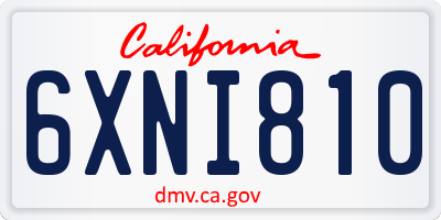 CA license plate 6XNI810