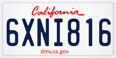 CA license plate 6XNI816