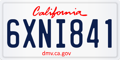 CA license plate 6XNI841