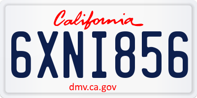 CA license plate 6XNI856