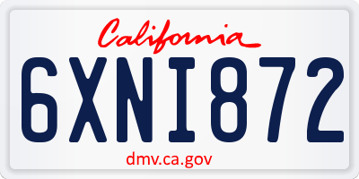 CA license plate 6XNI872