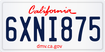 CA license plate 6XNI875