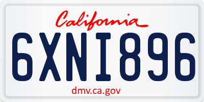 CA license plate 6XNI896