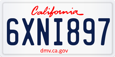 CA license plate 6XNI897