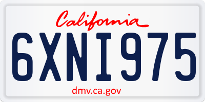 CA license plate 6XNI975