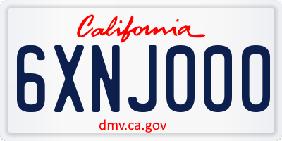 CA license plate 6XNJ000