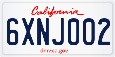 CA license plate 6XNJ002
