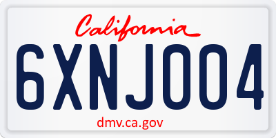 CA license plate 6XNJ004