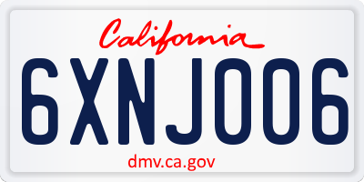 CA license plate 6XNJ006