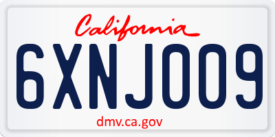 CA license plate 6XNJ009