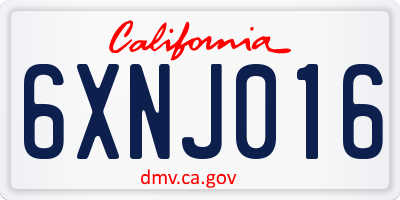 CA license plate 6XNJ016