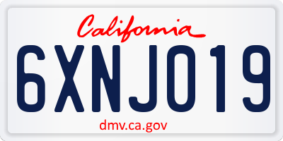 CA license plate 6XNJ019