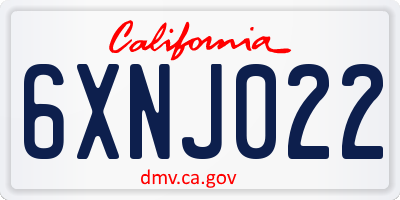CA license plate 6XNJ022