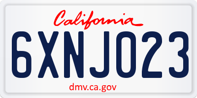 CA license plate 6XNJ023