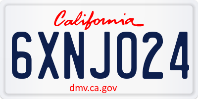 CA license plate 6XNJ024