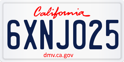 CA license plate 6XNJ025