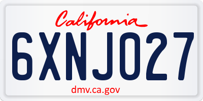 CA license plate 6XNJ027