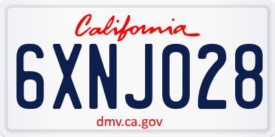 CA license plate 6XNJ028