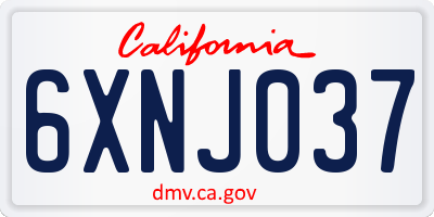 CA license plate 6XNJ037