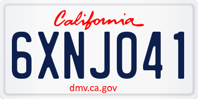 CA license plate 6XNJ041