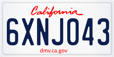 CA license plate 6XNJ043