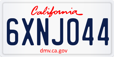 CA license plate 6XNJ044
