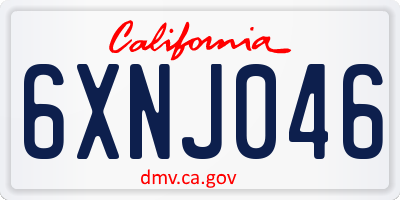 CA license plate 6XNJ046