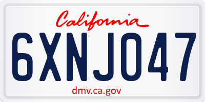 CA license plate 6XNJ047
