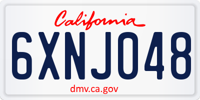 CA license plate 6XNJ048
