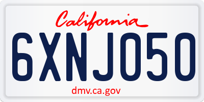 CA license plate 6XNJ050