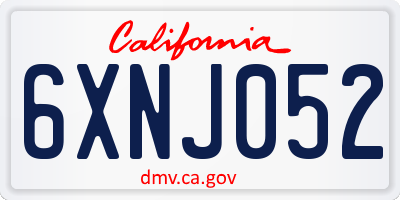 CA license plate 6XNJ052