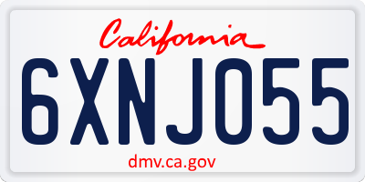 CA license plate 6XNJ055