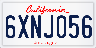 CA license plate 6XNJ056