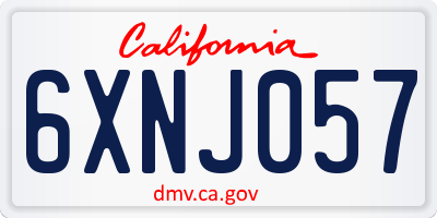 CA license plate 6XNJ057