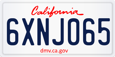 CA license plate 6XNJ065