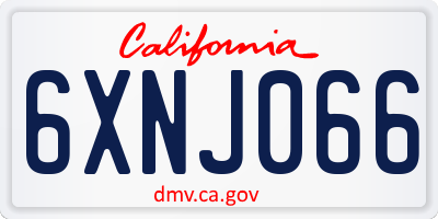 CA license plate 6XNJ066