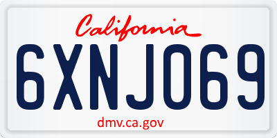 CA license plate 6XNJ069