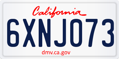 CA license plate 6XNJ073