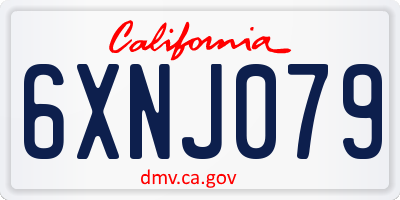 CA license plate 6XNJ079