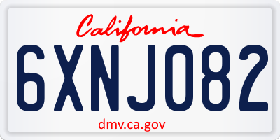 CA license plate 6XNJ082