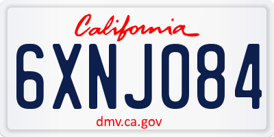 CA license plate 6XNJ084